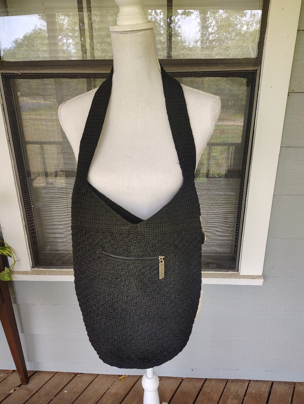 Sak Black Crochet Shoulder Bag